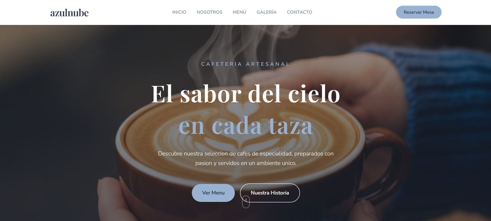 Vista del sitio Azulnube Café